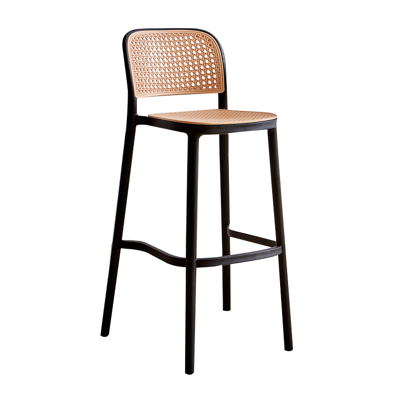 Modern Style Plastic Counter Stool Low Back Barstool with Footrest