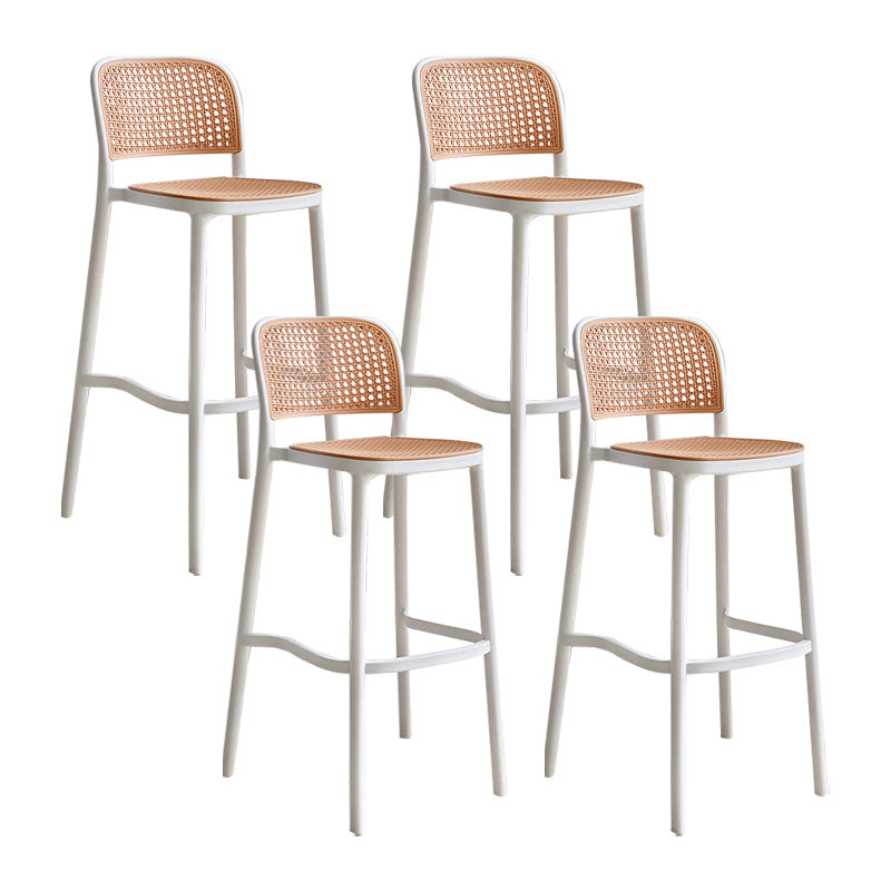 Modern Style Plastic Counter Stool Low Back Barstool with Footrest