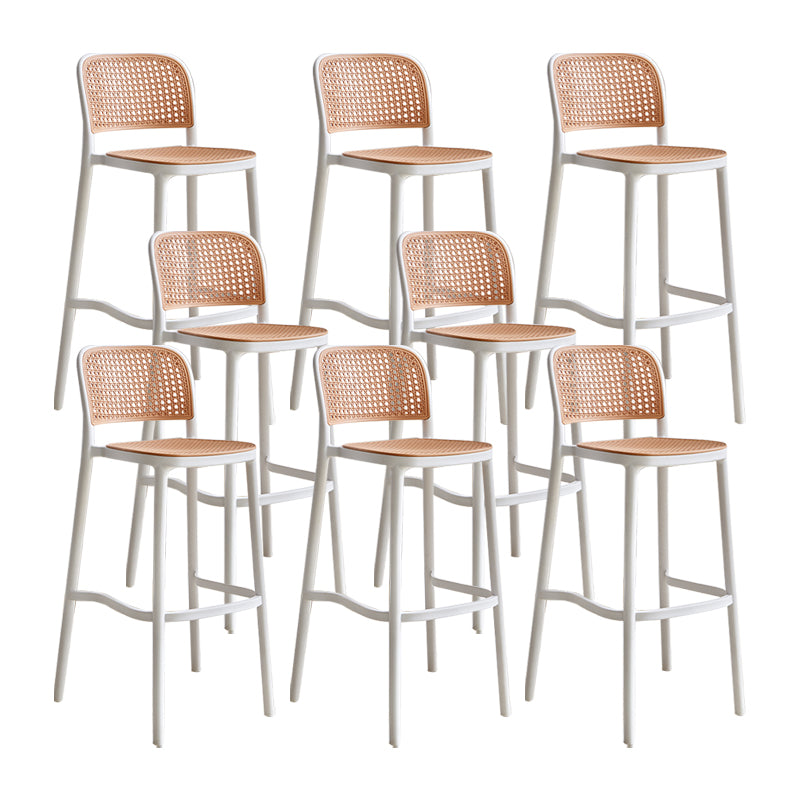 Modern Style Plastic Counter Stool Low Back Barstool with Footrest