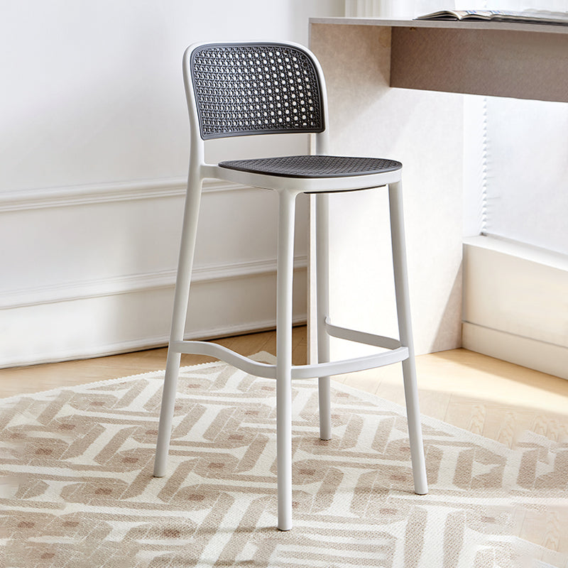Modern Style Plastic Counter Stool Low Back Barstool with Footrest