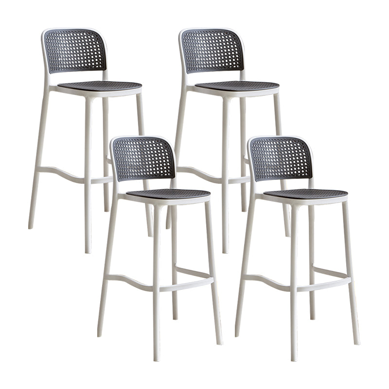 Modern Style Plastic Counter Stool Low Back Barstool with Footrest