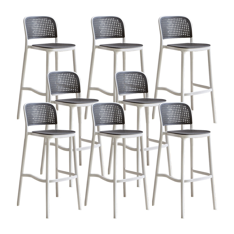 Modern Style Plastic Counter Stool Low Back Barstool with Footrest