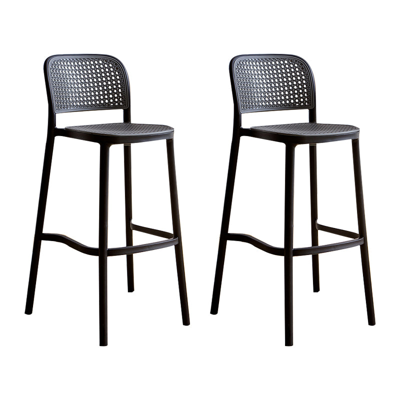 Modern Style Plastic Counter Stool Low Back Barstool with Footrest