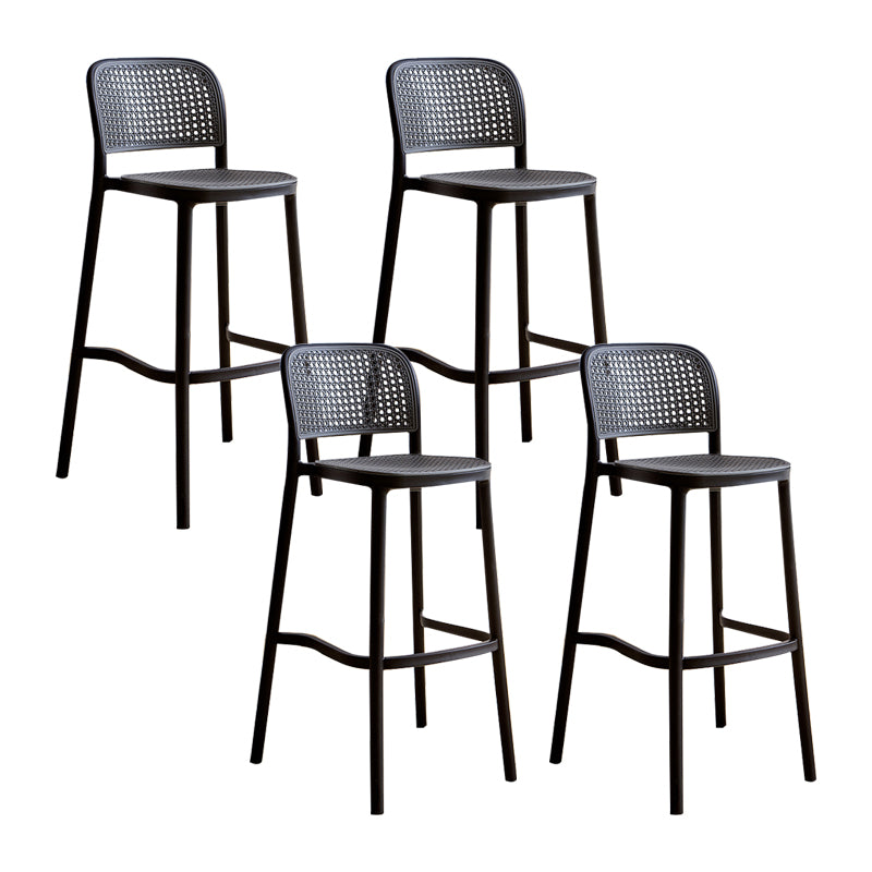 Modern Style Plastic Counter Stool Low Back Barstool with Footrest