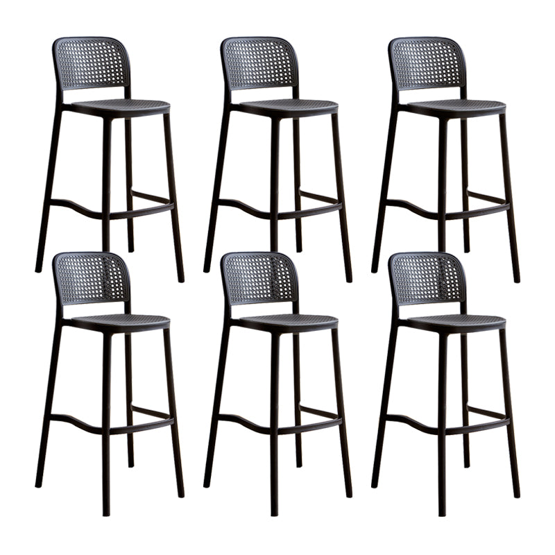 Modern Style Plastic Counter Stool Low Back Barstool with Footrest