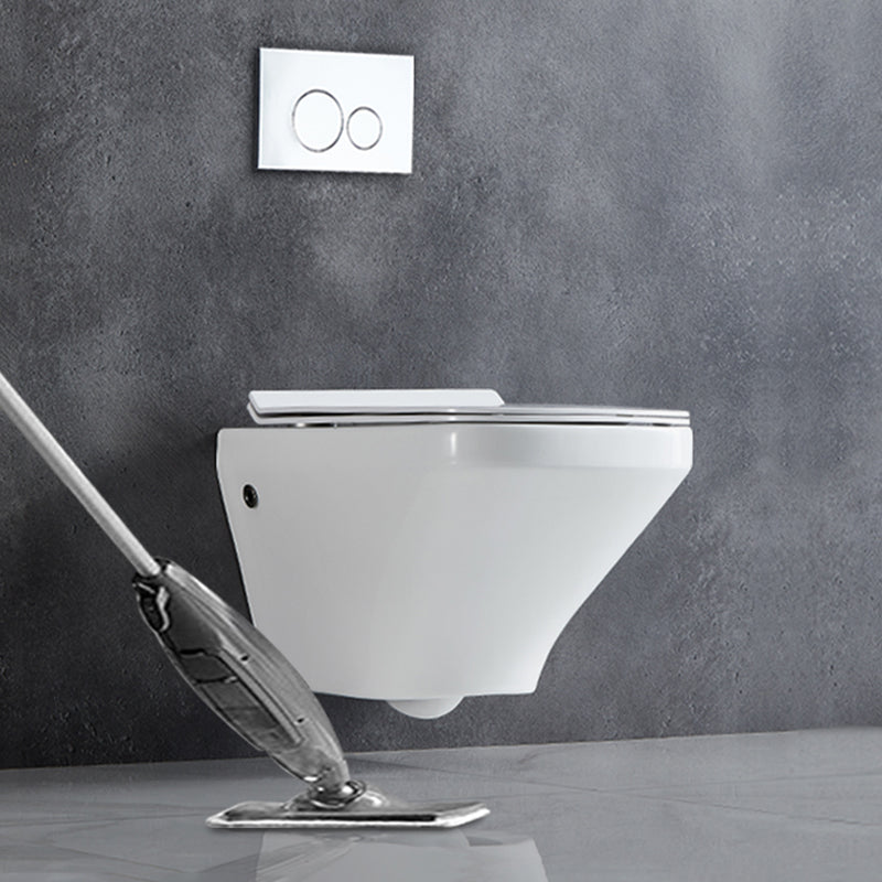 Elongated Wall Mounted Bidet 18.1" H Cotton White Smart Bidet with Warm Air Dryer