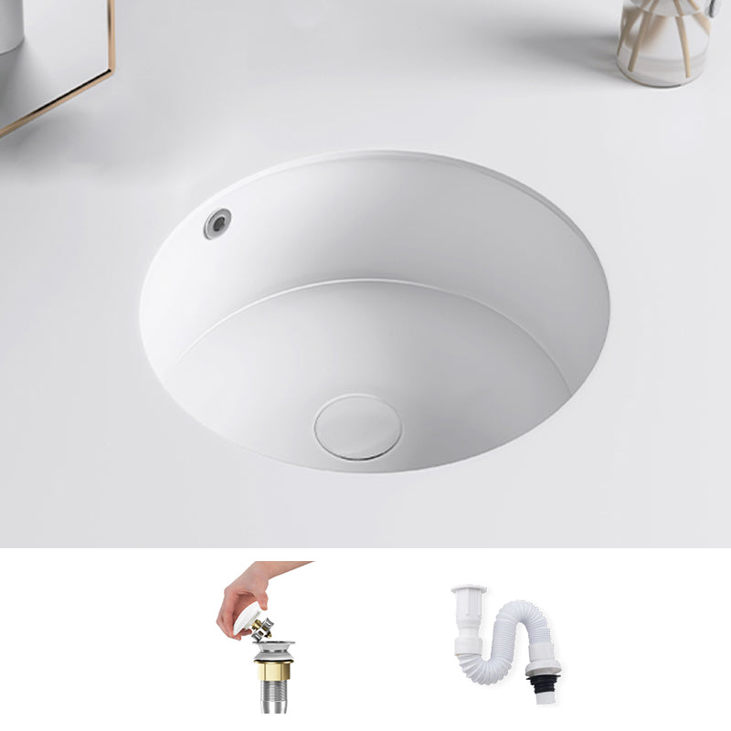 Classic Bathroom Sink Rectangular White Wash Stand with Pop-Up Drain