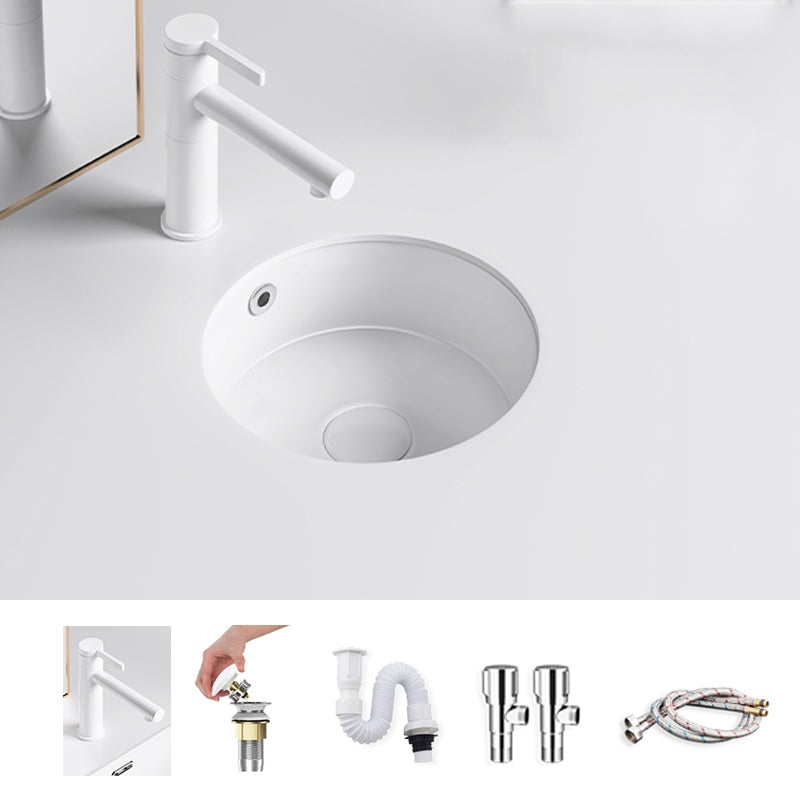 Classic Bathroom Sink Rectangular White Wash Stand with Pop-Up Drain