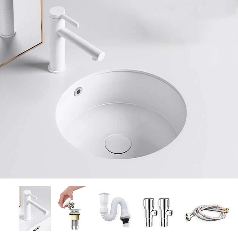 Classic Bathroom Sink Rectangular White Wash Stand with Pop-Up Drain