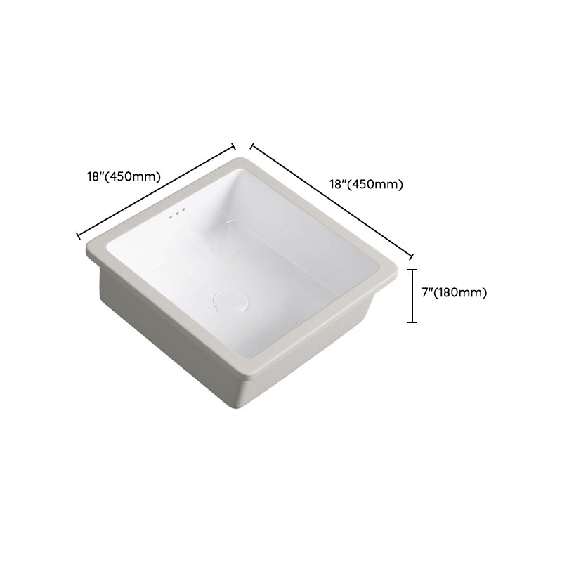 Classic Bathroom Sink Rectangular White Wash Stand with Pop-Up Drain
