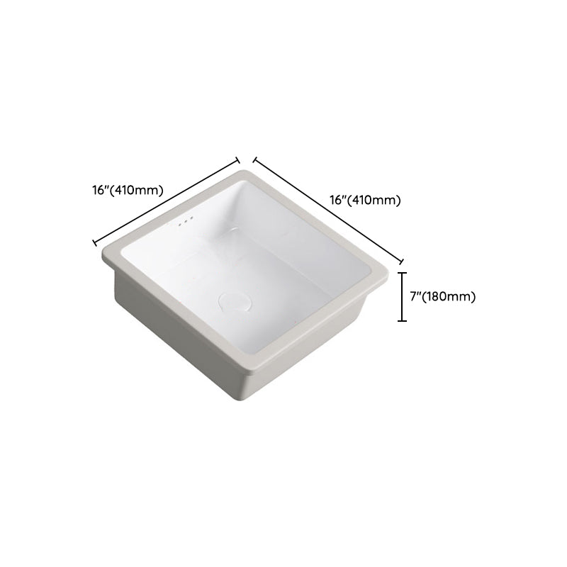 Classic Bathroom Sink Rectangular White Wash Stand with Pop-Up Drain