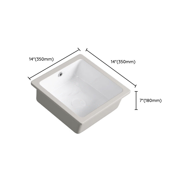 Classic Bathroom Sink Rectangular White Wash Stand with Pop-Up Drain