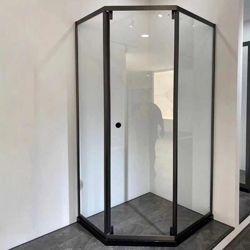 Framed Single Sliding Shower Enclosure Neo-Angle Black Shower Enclosure