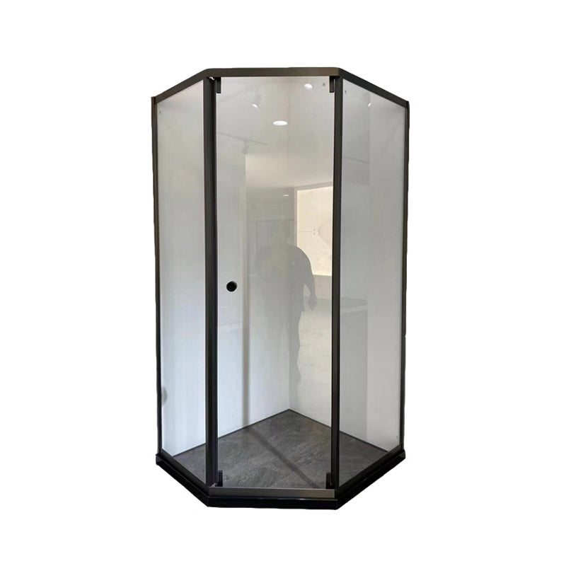 Framed Single Sliding Shower Enclosure Neo-Angle Black Shower Enclosure