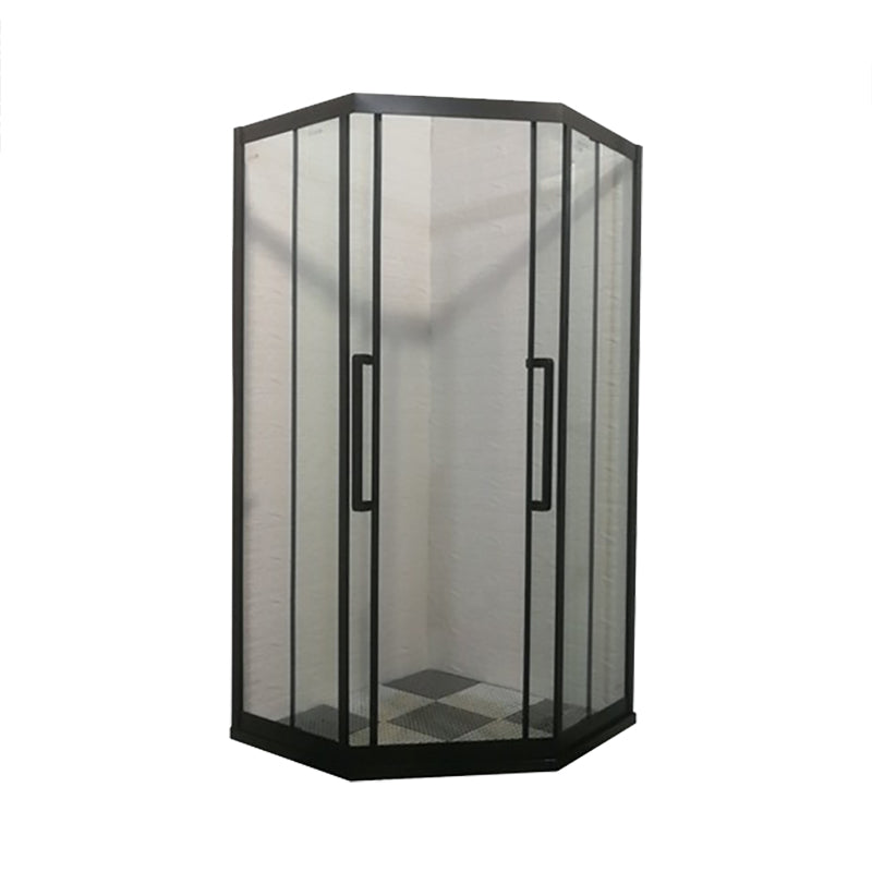 Framed Black Shower Enclosure Double Sliding Neo-Angle Shower Enclosure