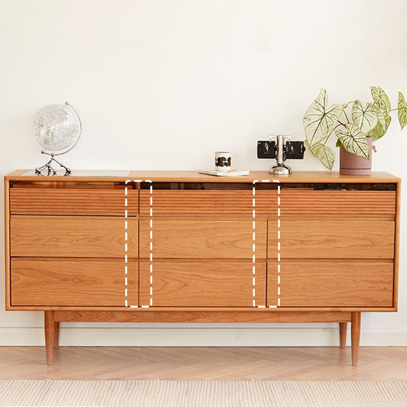 Modernism Horizontal Double Dresser Solid Wood Storage Dresser for Bedroom