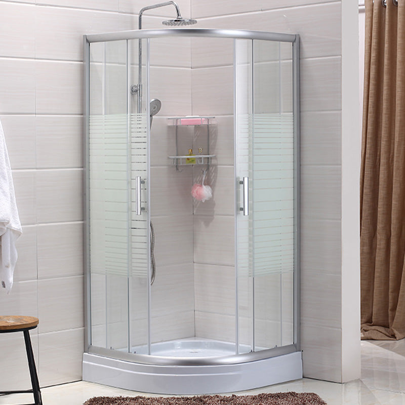 Semi-Frameless Shower Bath Door Double Sliding Shower Doors Patterned