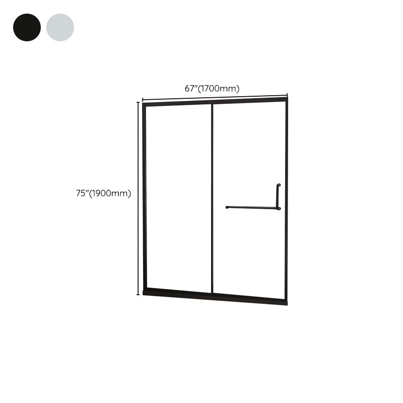 Semi-Frameless Shower Bath Door Single Sliding Shower Doors Tempered