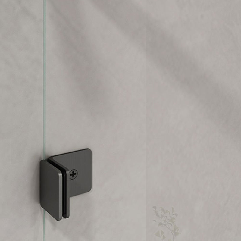 Semi Frameless Shower Door Hinged Tempered Glass Shower Door in Black