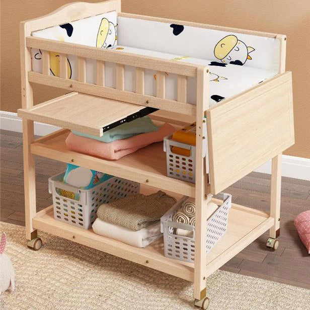 Wooden Baby Changing Table Modern Changing Table with Shelf and Changing Pad