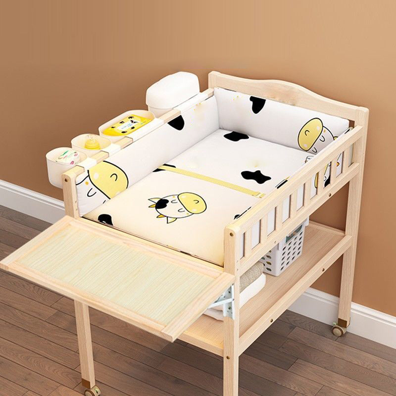 Wooden Baby Changing Table Modern Changing Table with Shelf and Changing Pad