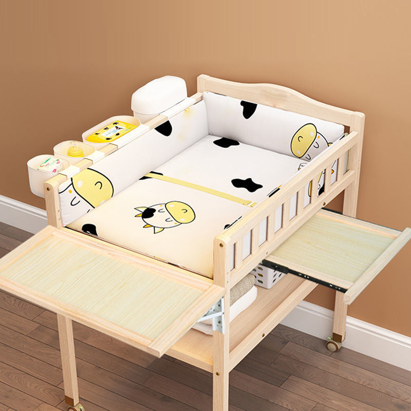 Wooden Baby Changing Table Modern Changing Table with Shelf and Changing Pad