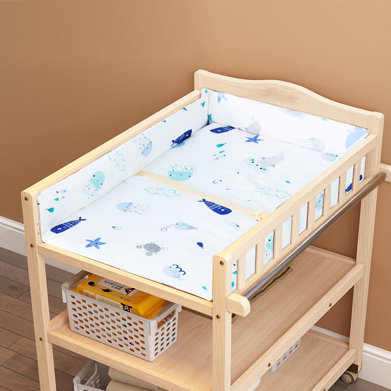 Wooden Baby Changing Table Modern Changing Table with Shelf and Changing Pad