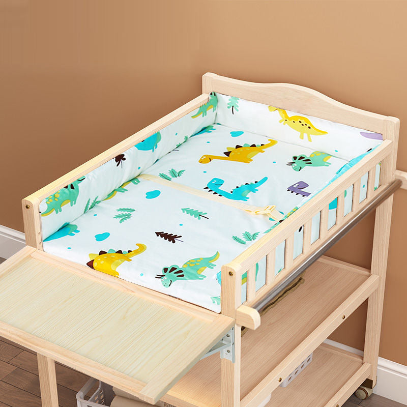 Wooden Baby Changing Table Modern Changing Table with Shelf and Changing Pad