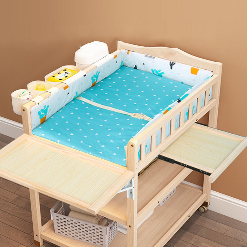 Wooden Baby Changing Table Modern Changing Table with Shelf and Changing Pad