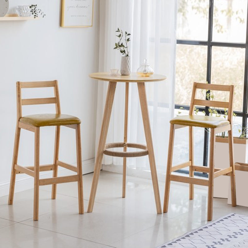 Contemporary Round Bar Set 1/3 Pieces Wooden Pub Table Set for Home