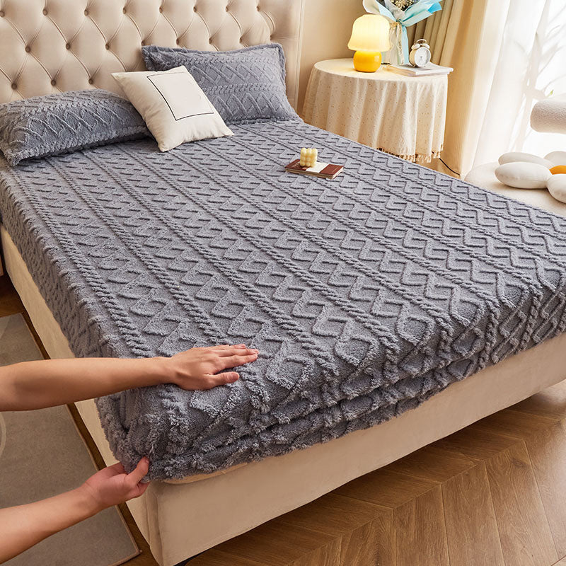 Breathable Knit Sheet Geometric Pattern Non-Pilling Ultra-Soft Sheet