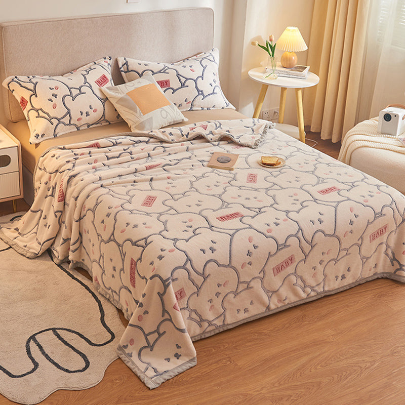 Modern Style Non-Pilling Sheet Cartoon Pattern Ultra-Soft Breathable Sheet