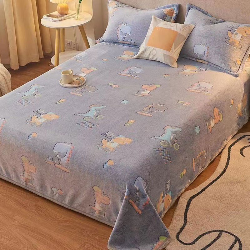 Modern Style Non-Pilling Sheet Cartoon Pattern Ultra-Soft Breathable Sheet