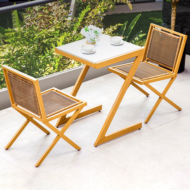Contemporary Style 2/3 Pcs Dining Set Stone Square Dining Table Set