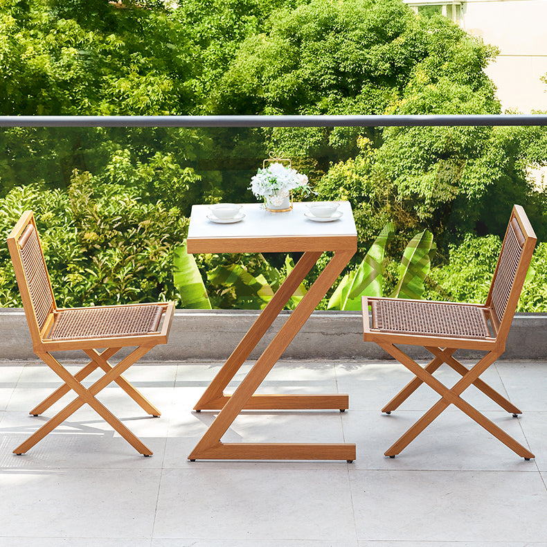 Contemporary Style 2/3 Pcs Dining Set Stone Square Dining Table Set