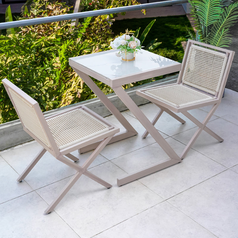 Contemporary Style 2/3 Pcs Dining Set Stone Square Dining Table Set
