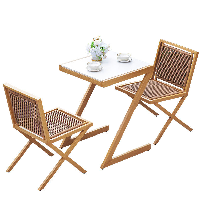 Contemporary Style 2/3 Pcs Dining Set Stone Square Dining Table Set