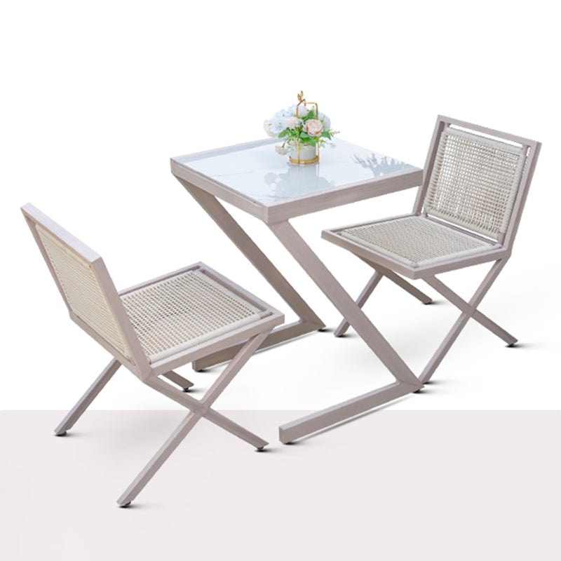 Contemporary Style 2/3 Pcs Dining Set Stone Square Dining Table Set