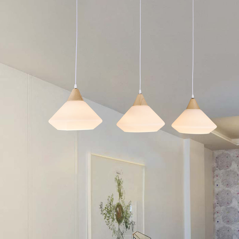 Cône de bois multiple pendentif suspension