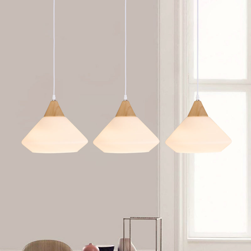 Cône de bois multiple pendentif suspension