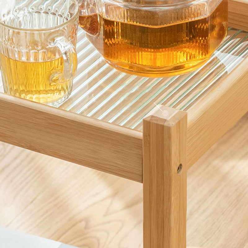 11" Wide Contemporary Corner Table Storage Clear Double Tier Accent Side Table