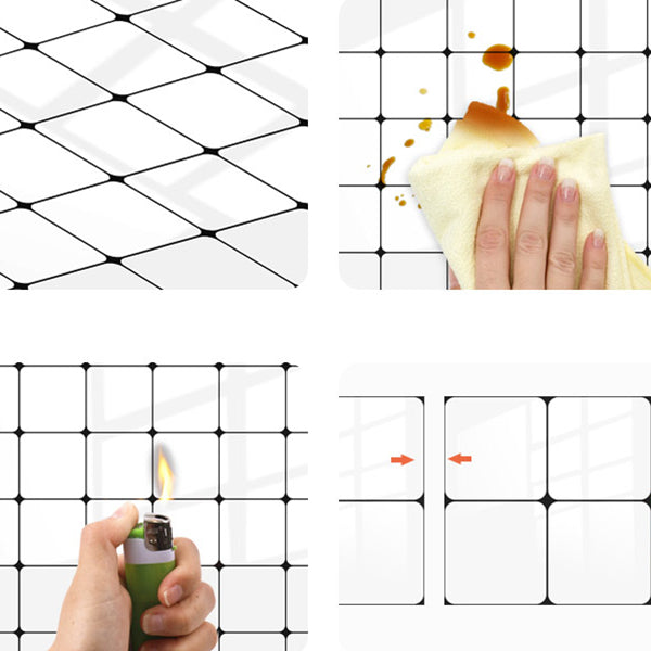 Square Peel and Stick Backsplash Tile PVC Peel and Stick Tile for Kitchen