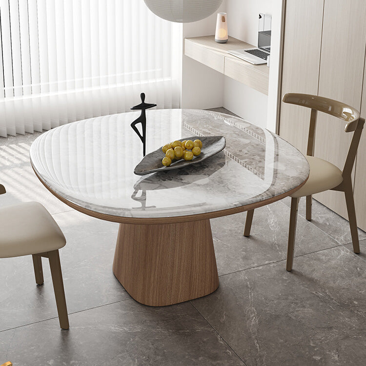 Solid Wood Base Table Square Dining Table for Kitchen Dining Room