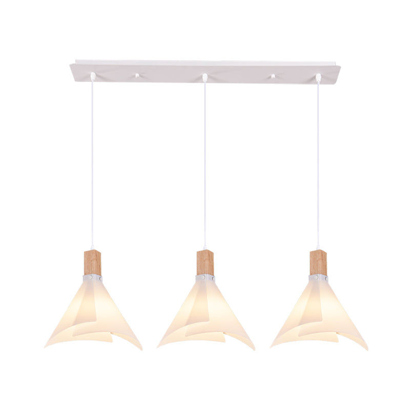 ACRILICO CONICALI MULTRI LIGHT MUMIDANTE MODERMINISTRO A 3 TESE LAMPAGGIO SOSPENSIONE BIANCO PER SOGGIORO