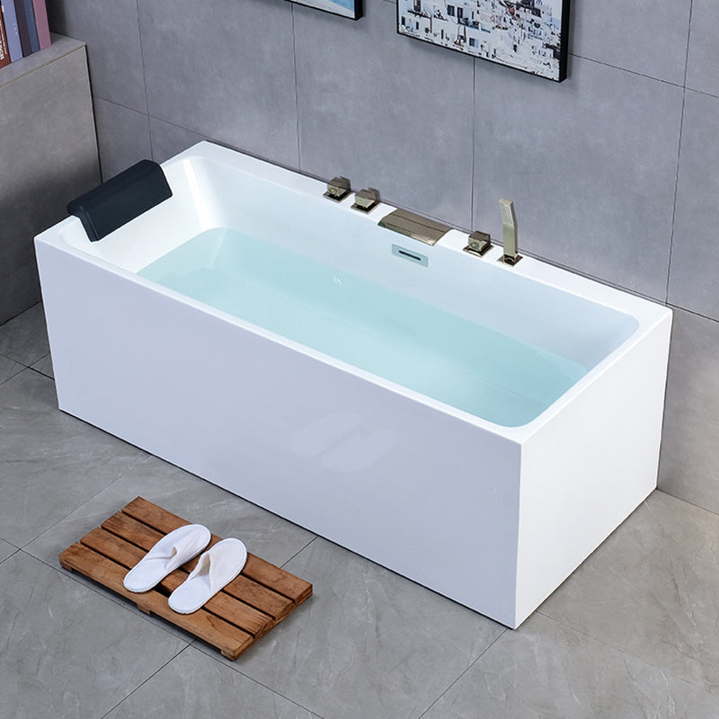 Acrylic Tub Soaking Back to Wall White Bathtub , 27.56 Inch Wide