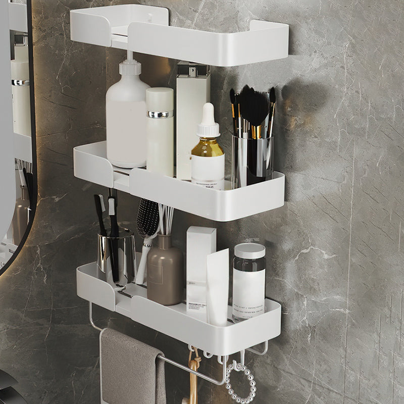 White Bathroom Set Modern 1/2/3 - Piece Anti-rust Bath Shelf