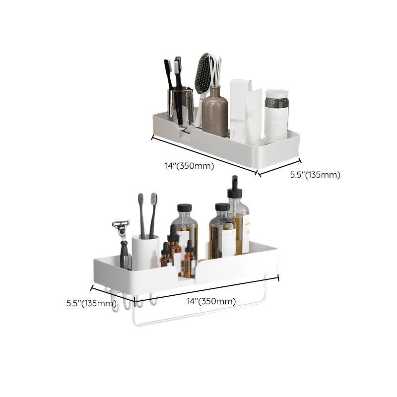 White Bathroom Set Modern 1/2/3 - Piece Anti-rust Bath Shelf