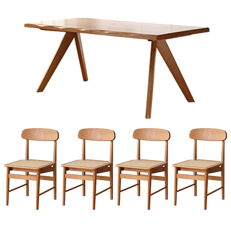 Modern Style Furniture 5/7 Pcs Rectangle Solid Wood Dinette Table with Dining Chair