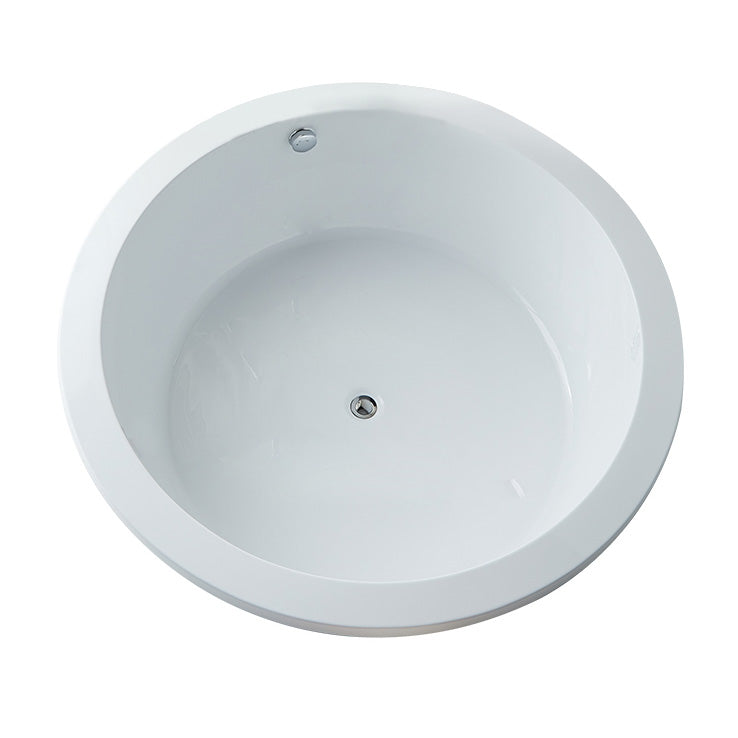 Modern Round Bath Acrylic Soaking White Back to Wall Drop-in Bathtub