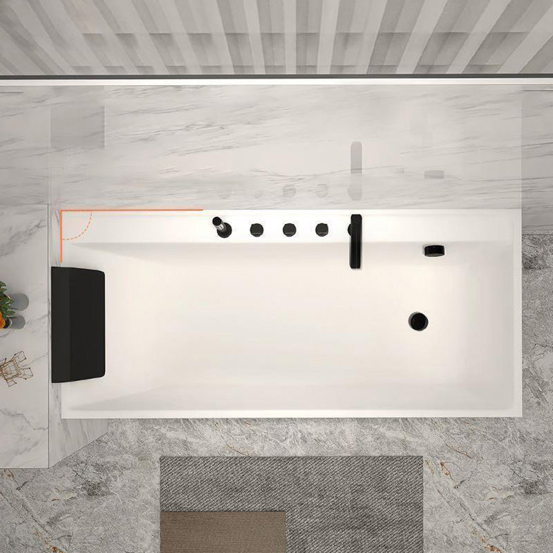 Modern Rectangular Bathtub Acrylic Soaking White Back to Wall Bathtub